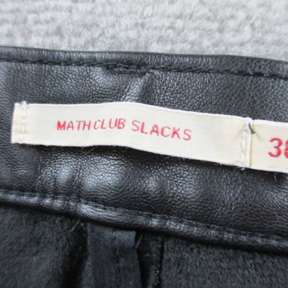 EUC Levis Math Club Slacks Pants Womens 30 Black Faux Leather Premium Academic - Picture 10 of 15